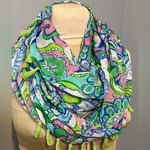 Lilly Pulitzer infinity scarf with tassels